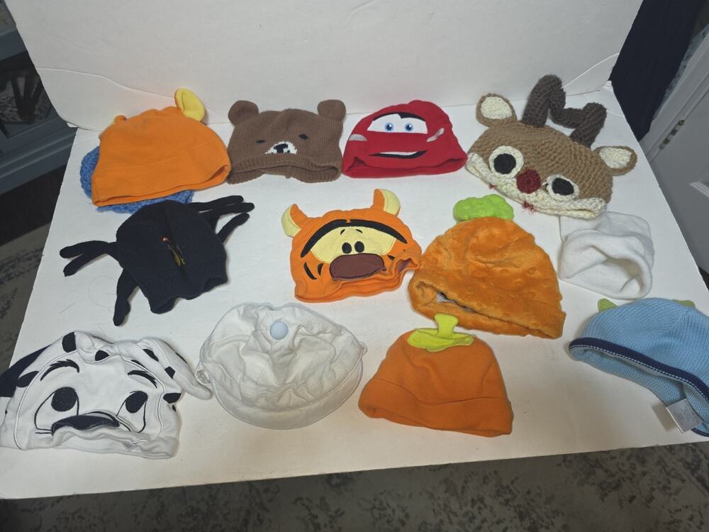 13 Baby Hats Unisex 0-6mos. Disney Handmade and Gymboree
